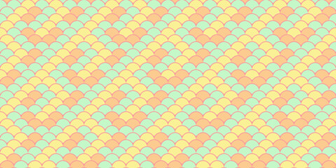Abstract pastel fish scale pattern.  Perfect for backgrounds, textiles, or vibrant branding.  This cheerful, geometric design offers a playful yet sophisticated aesthetic.