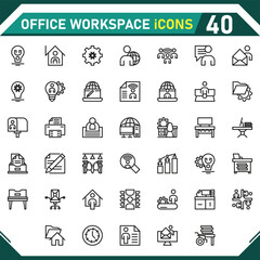 Fototapeta premium Office Workspace Icons