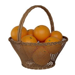 wicker basket with oranges