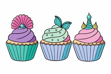 Mermaid Themed Birthday Cupcakes Seashell Color Palette
