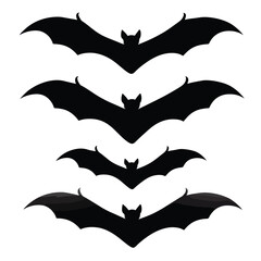 Naklejka premium Vector silhouette set of bat on white background