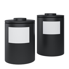 black and white plastic container