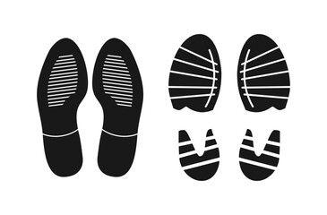 Set Grunge silhouette of footprint vector illustrations