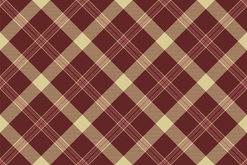 Elegant diagonal plaid pattern in rich burgundy and beige.  Perfect for autumnal designs, fashion textiles, or website backgrounds.  Creates a warm, sophisticated feel.