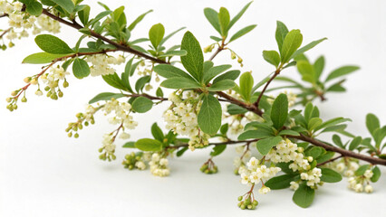 Herbal plant Berberis vulgaris or Barberry isolated on white or transparent background