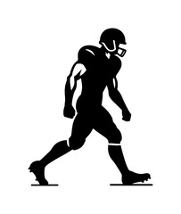 Fototapeta premium Silhouette of a walking male American football player