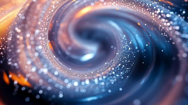 Scientific macro image of CO₂ removal membrane fibers forming a swirling vortex, illuminated with crisp lighting and sparkling detail, representing advanced carbon capture filtration technology.
