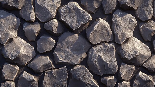 Close-up view of a textured stone wall pattern.