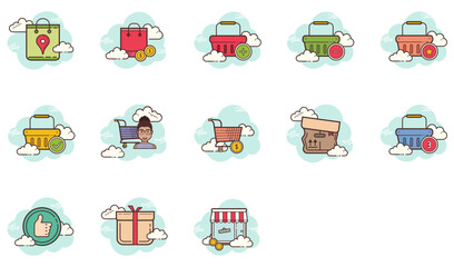 Set of Shopping icons	
