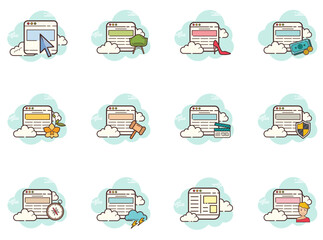 Set of Web Browser icons	
