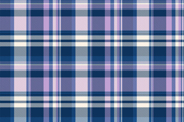 Strip tartan plaid fabric, old background seamless texture. Slim textile pattern check vector in blue and light colors.