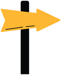 One Way Sign Post Sticker Illustration