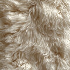 Close-up view of a soft, fluffy, cream-colored textured fur.
