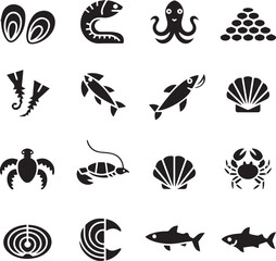 Obraz premium set of black and white animals