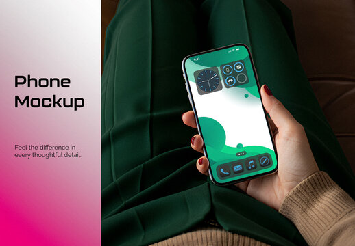 Mobile Phone In Hand Mockup