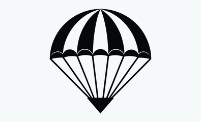  Parachute silhouette, Ski parachute gliding silhouette vector, paraglider vector illustration, Paragliding Parachute Silhouette