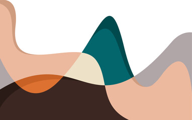 Abstract landscape poster vector. Nature Mountain wall decor contemporary art print, mid century mountain background.