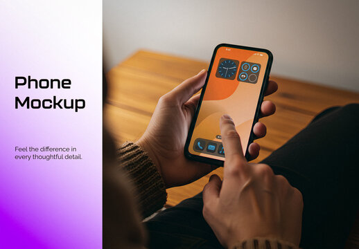 Smartphone In Hand Mockup