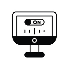 Computer Turn On vector icons stock illustration