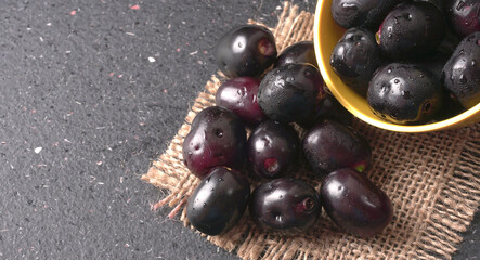 Jambul or Jamun (Syzygium cumini) isolated on white background 