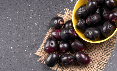 Jambul or Jamun (Syzygium cumini) isolated on white background 