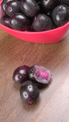 Jambul or Jamun (Syzygium cumini) isolated on white background 
