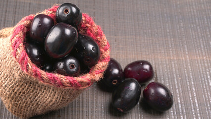 Jambul or Jamun (Syzygium cumini) isolated on white background 