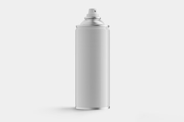 White paint spray can mockup. White label on a spray can. Mockup for your brand or design. 3D render.