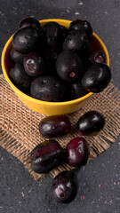 Jambul or Jamun (Syzygium cumini) isolated on white background 
