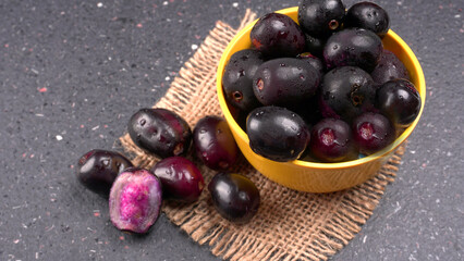 Jambul or Jamun (Syzygium cumini) isolated on white background 