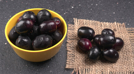 Jambul or Jamun (Syzygium cumini) isolated on white background 