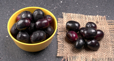 Jambul or Jamun (Syzygium cumini) isolated on white background 