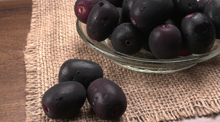 Jambul or Jamun (Syzygium cumini) isolated on white background 