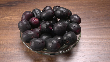 Jambul or Jamun (Syzygium cumini) isolated on white background 