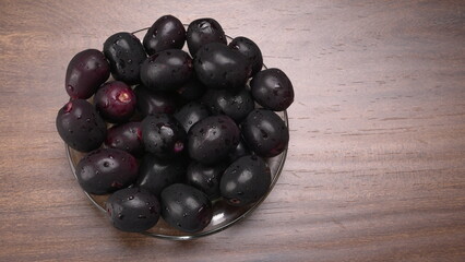 Jambul or Jamun (Syzygium cumini) isolated on white background 