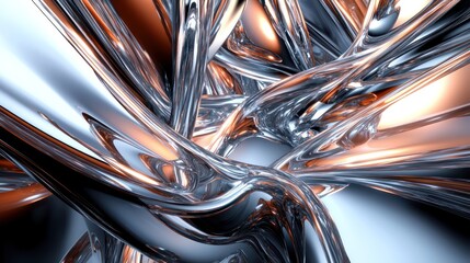 A stunning abstract arrangement of high-polish chrome structures