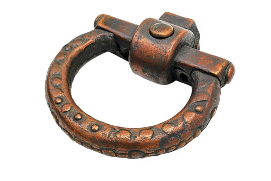 Antique Medieval Door Knocker: Intricate Design, Aged Metal, Historic Charm, Gothic Architecture, on transparent background