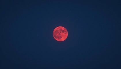 Blood moon - red moon in the night sky.