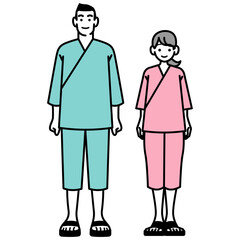 健康診断を受ける男女