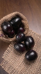 Jambul or Jamun (Syzygium cumini) isolated on white background 