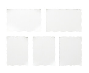 Torn Paper Frames, White, Transparent Background