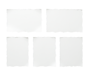 Torn Paper Frames, White, Transparent Background