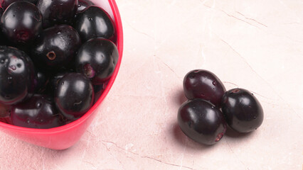 Jambul or Jamun (Syzygium cumini) isolated on white background 