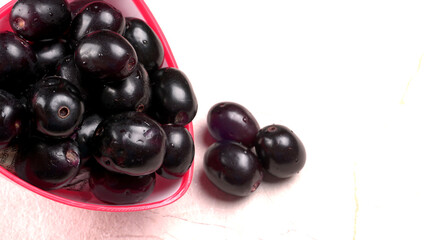 Jambul or Jamun (Syzygium cumini) isolated on white background 