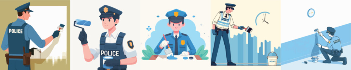 police character vector is painting