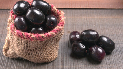 Jambul or Jamun (Syzygium cumini) isolated on white background 