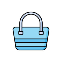 Vector Icon of Women's Handbag, Fashion Bag, Stylish Purse Illustration.