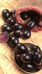 Jambul or Jamun (Syzygium cumini) isolated on white background 