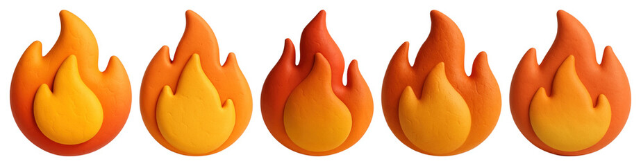 PNG Vibrant clay fire emoji, transparent background