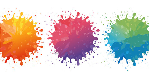 set of many paint splash isolated vector graphic art design